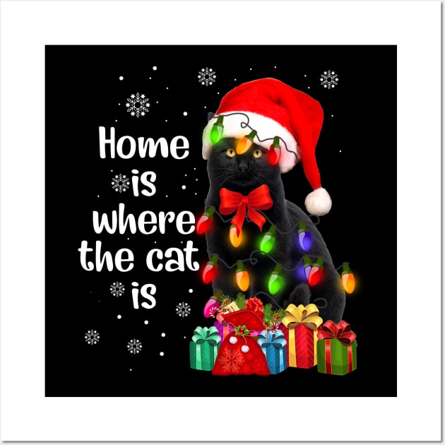 Home Is Where The Cat Is T-shirt Wall Art by kimmygoderteart